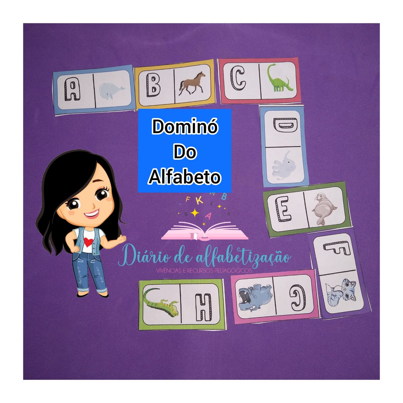 Jogo dominó do alfabeto- Alfabetização - Diário de Alfabetização