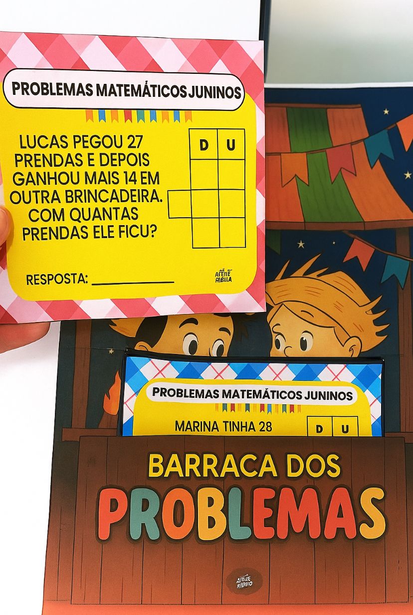 Barraca dos Probleminhas Matemáticos – Atividade Lúdica em PDF para Trabalhar Adição e Subtração